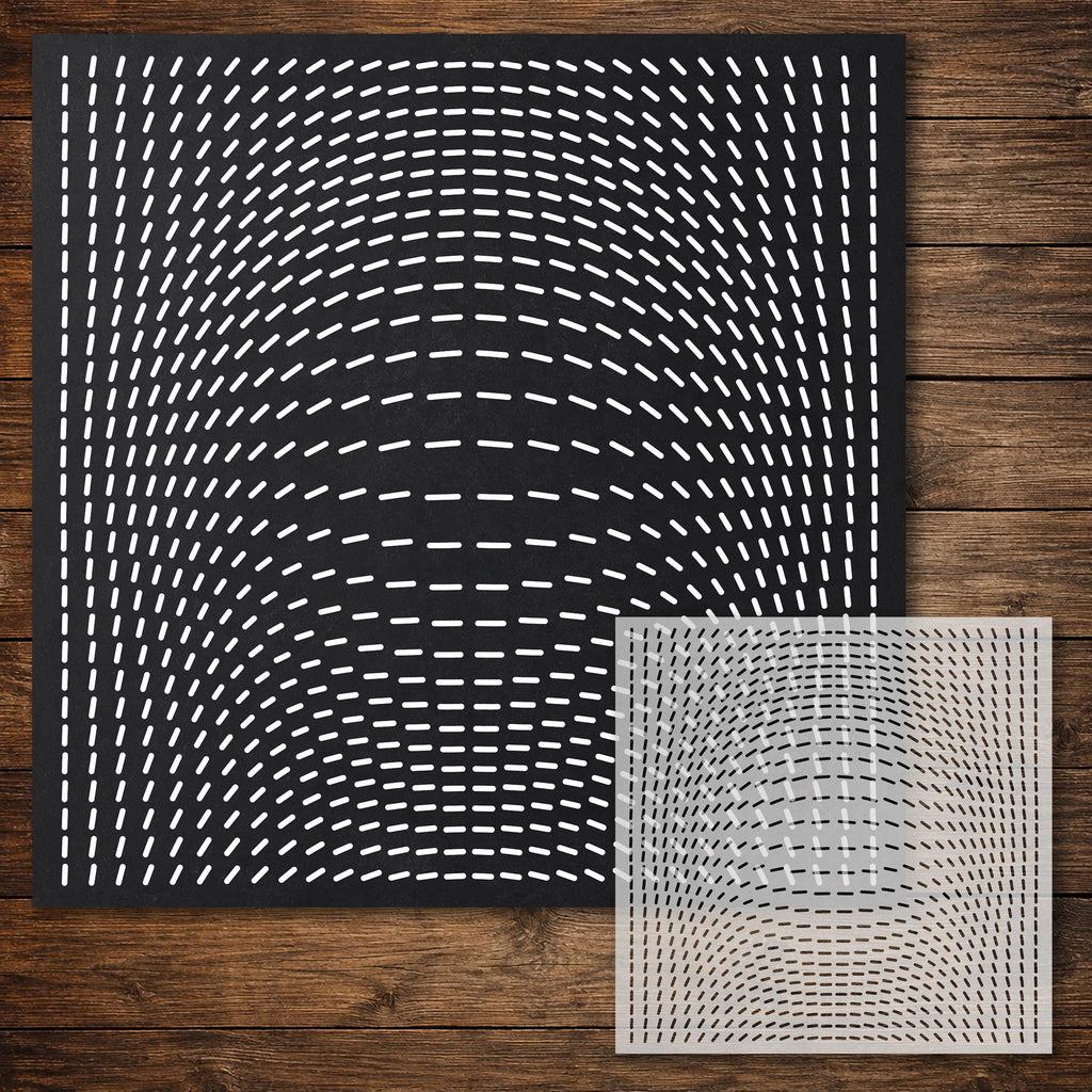 Geometric Pattern Stencil #20 | Line Field Flow | Detailed DIY Mylar Wall Art, Crafts (Large - 300mm / 12" approx)