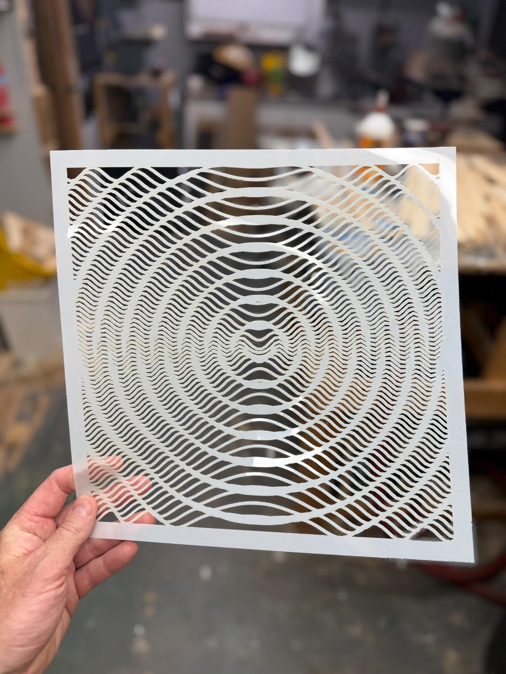Geometric Pattern Stencil #21 | Water Drop / Waves | Detailed DIY Mylar Wall Art, Crafts (Large - 300mm / 12" approx)