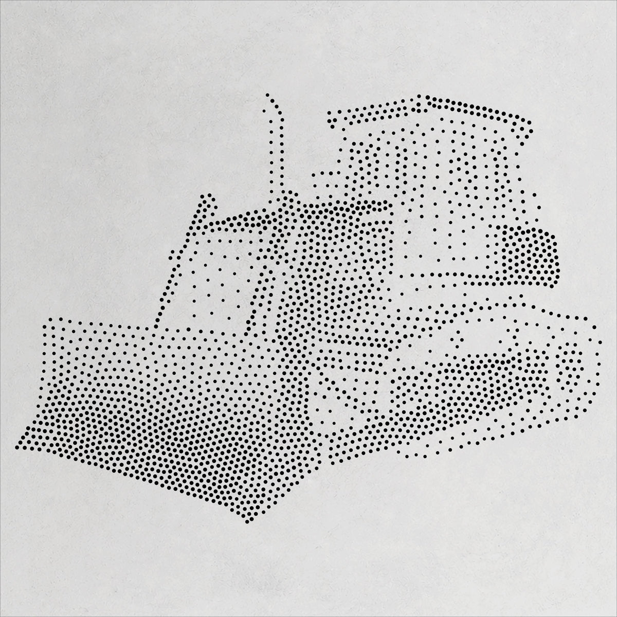 Bulldozer Stencil | Realistic Mylar Stipple Wall Art, Crafts (Large - 300mm / 12" approx)