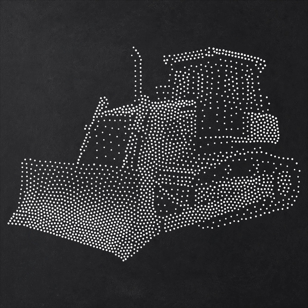 Bulldozer Stencil | Realistic Mylar Stipple Wall Art, Crafts (Large - 300mm / 12" approx)
