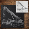 Mobile Crane Stencil reusable Mylar stencil, 300 x 300 mm