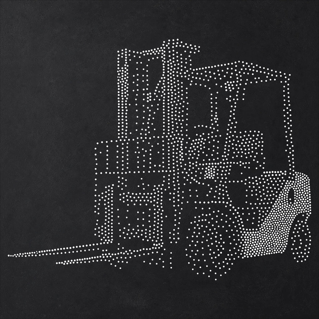 Forklift Truck Stencil | Realistic Mylar Stipple Wall Art, Crafts (Large - 300mm / 12" approx)