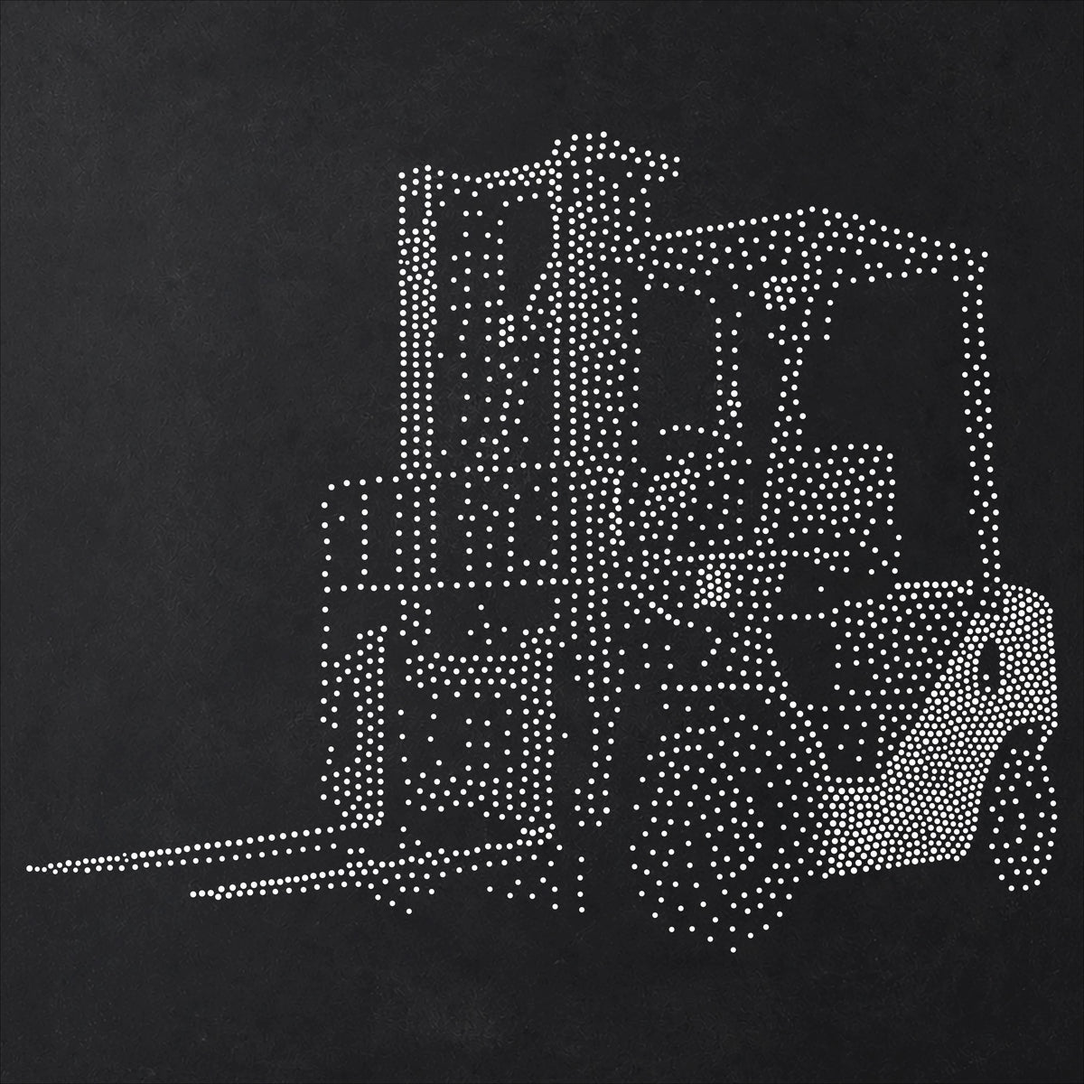 Forklift Truck Stencil | Realistic Mylar Stipple Wall Art, Crafts (Large - 300mm / 12" approx)