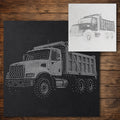 Dump Truck Stencil reusable Mylar stencil, 300 x 300 mm