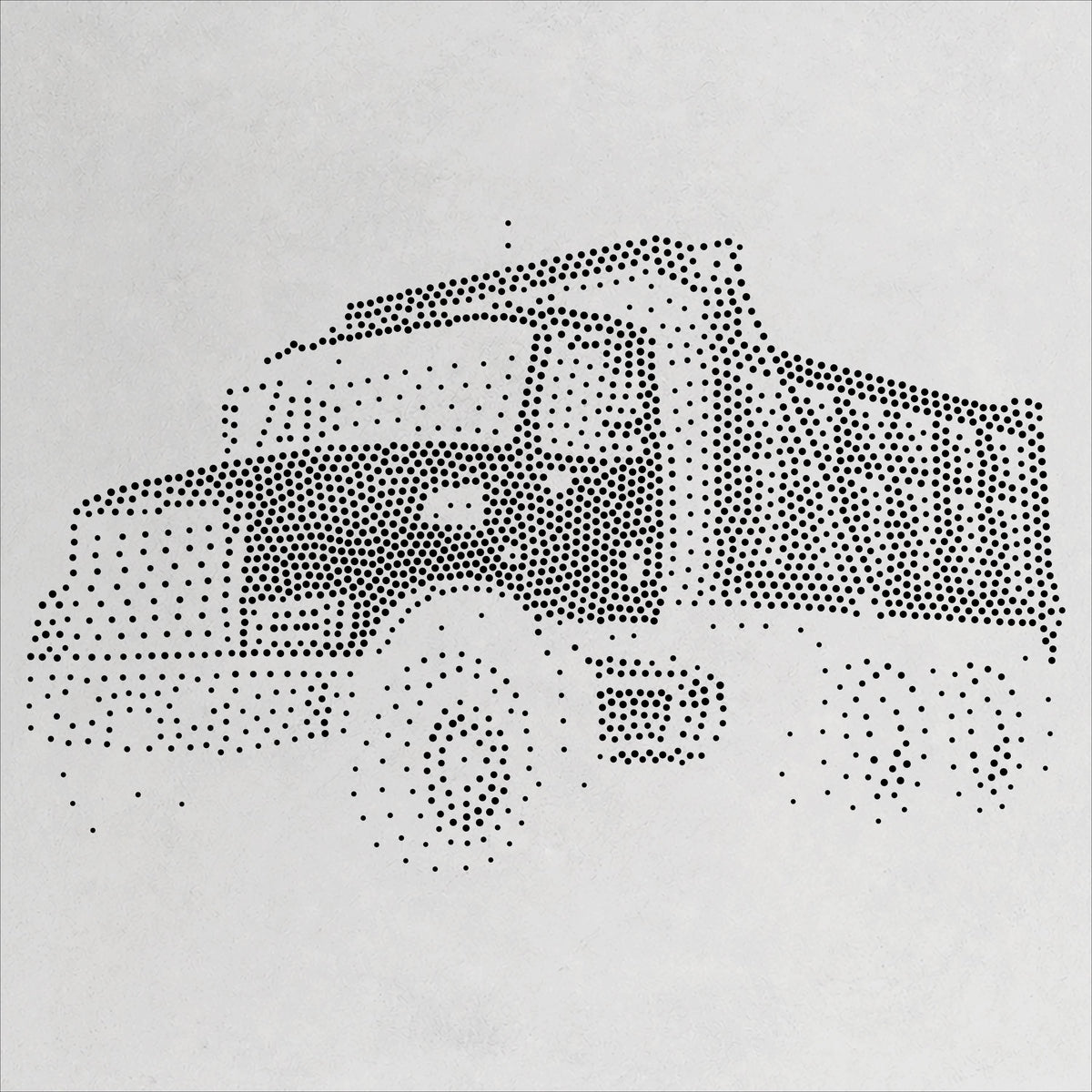 Dump Truck Stencil | Realistic Mylar Stipple Wall Art, Crafts (Large - 300mm / 12" approx)