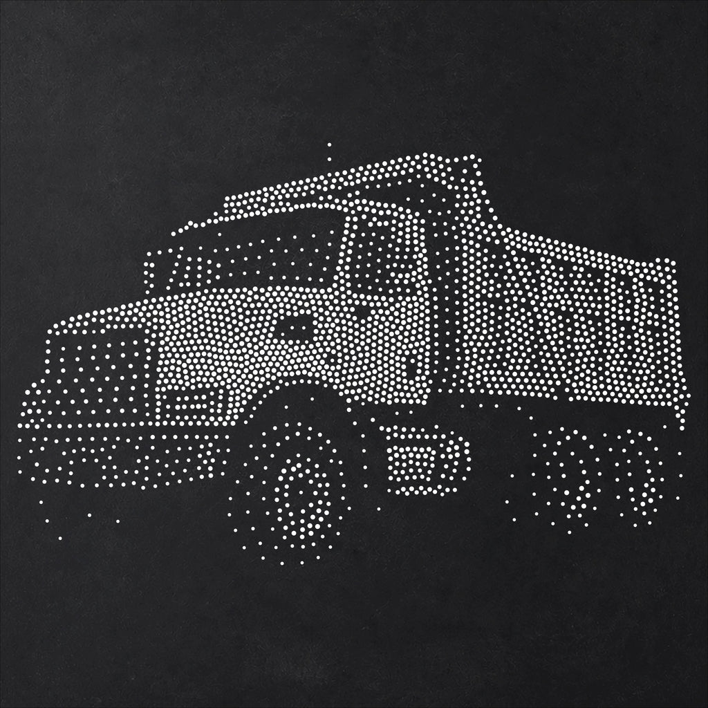 Dump Truck Stencil | Realistic Mylar Stipple Wall Art, Crafts (Large - 300mm / 12" approx)