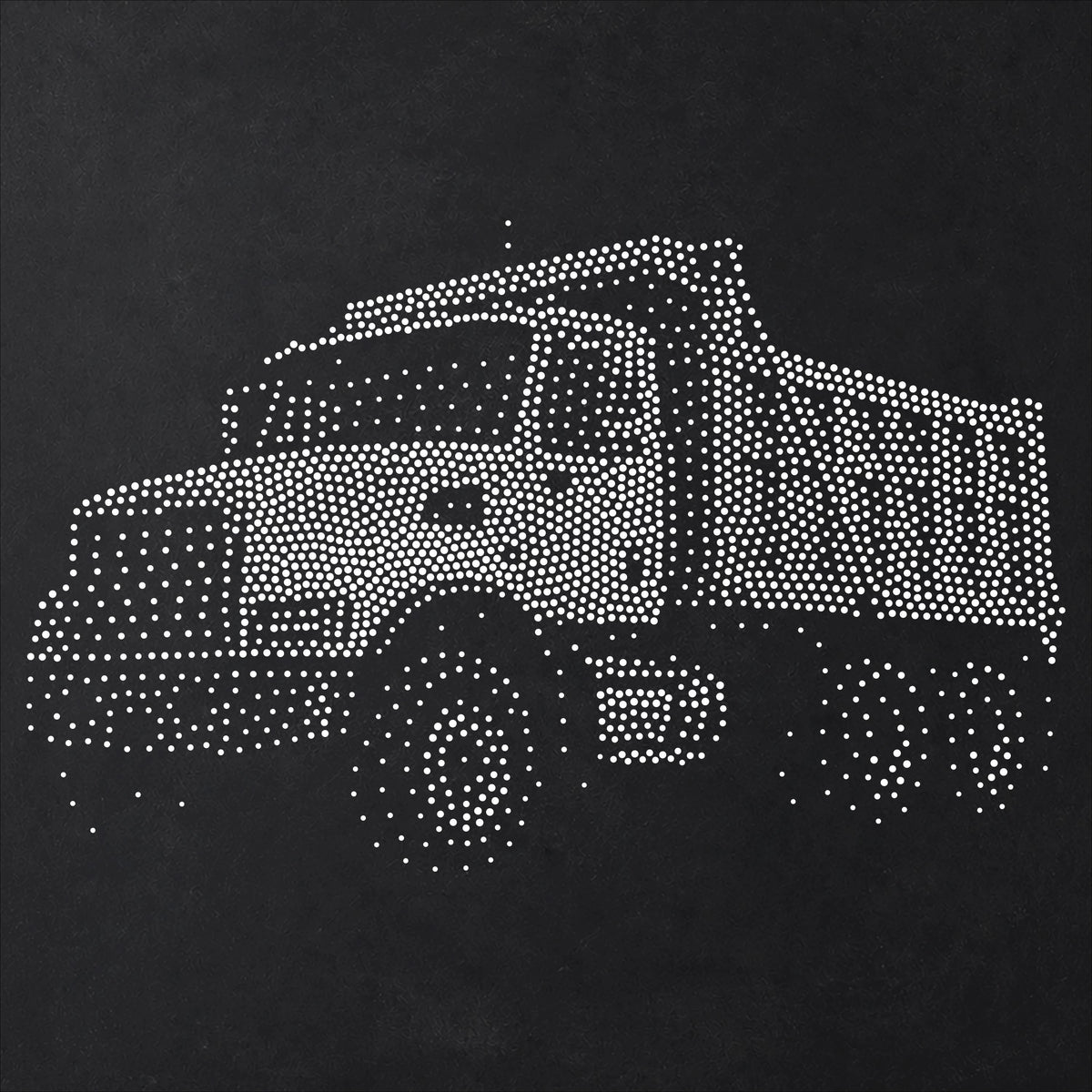 Dump Truck Stencil | Realistic Mylar Stipple Wall Art, Crafts (Large - 300mm / 12" approx)
