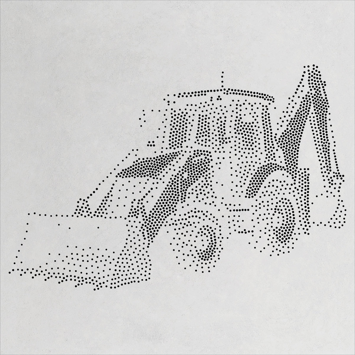 Backhoe Loader Stencil | Realistic Mylar Stipple Wall Art, Crafts (Large - 300mm / 12" approx)