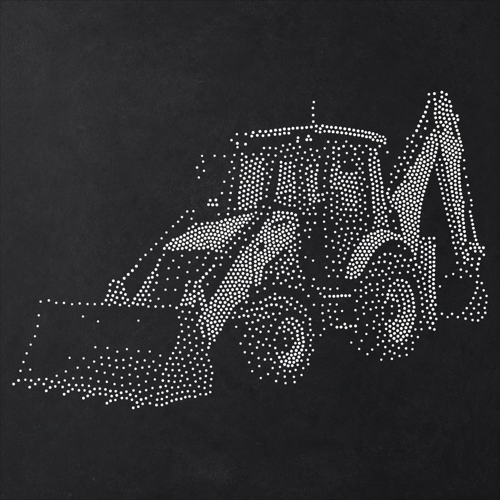 Backhoe Loader Stencil | Realistic Mylar Stipple Wall Art, Crafts (Large - 300mm / 12" approx)