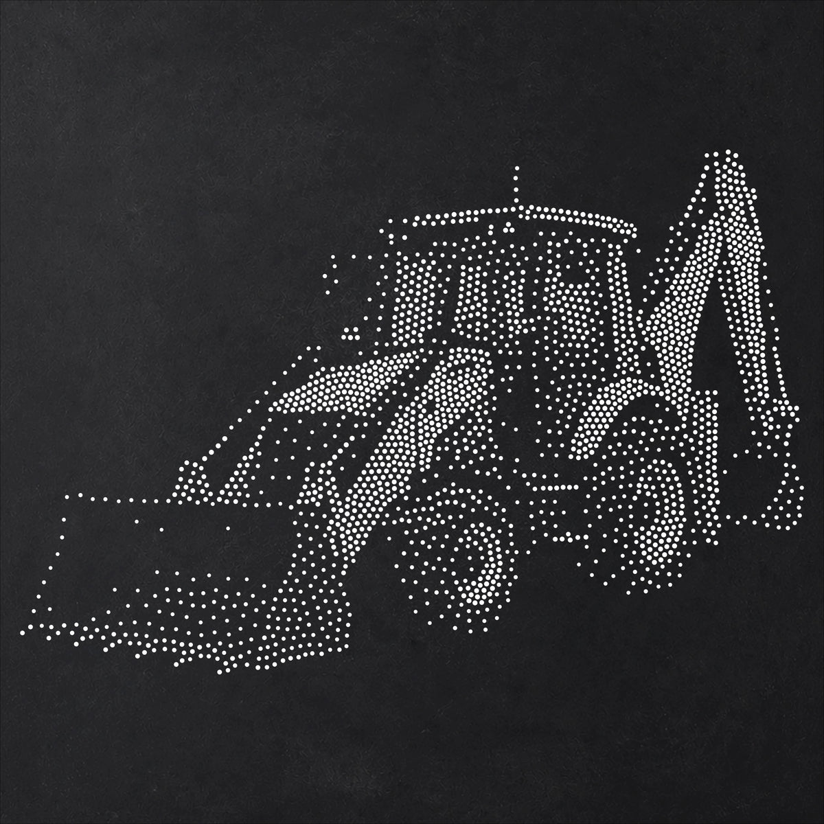 Backhoe Loader Stencil | Realistic Mylar Stipple Wall Art, Crafts (Large - 300mm / 12" approx)