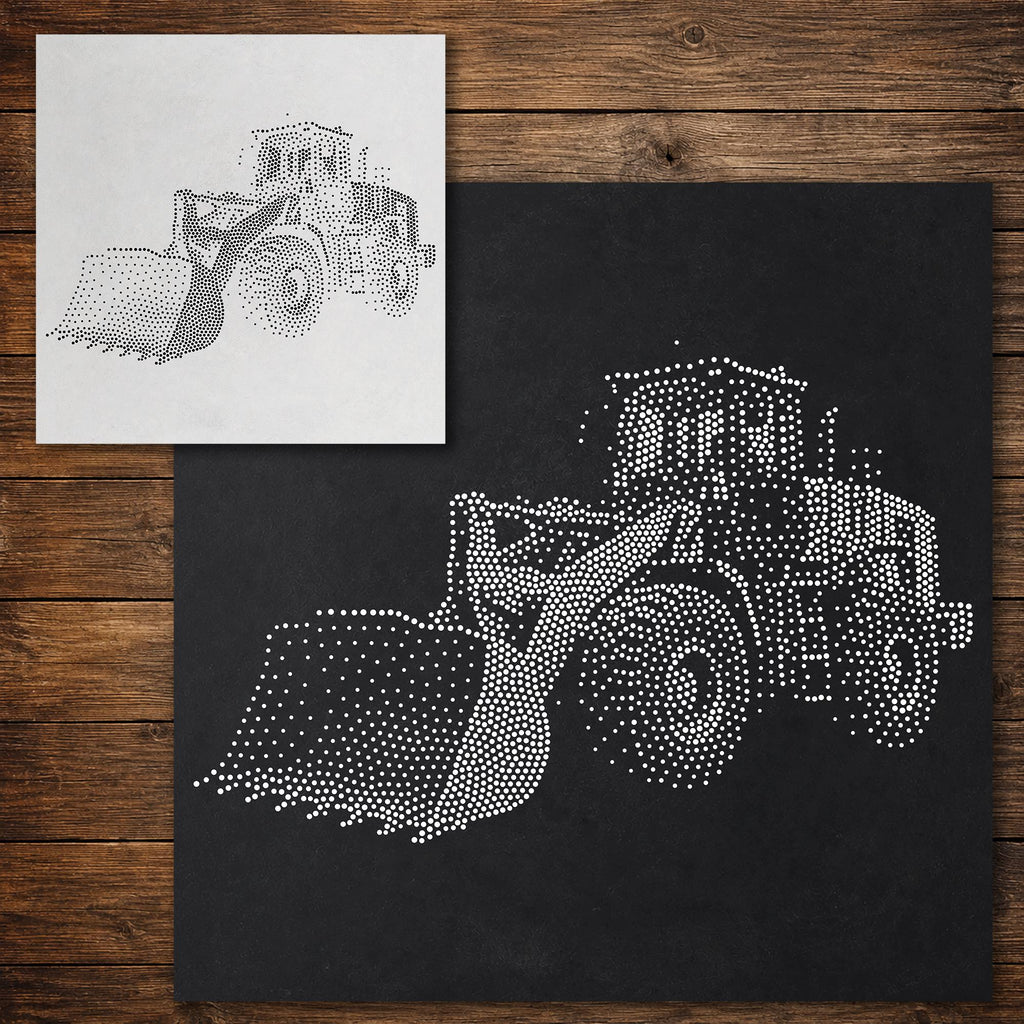 Wheel Loader Stencil reusable Mylar stencil, 300 x 300 mm