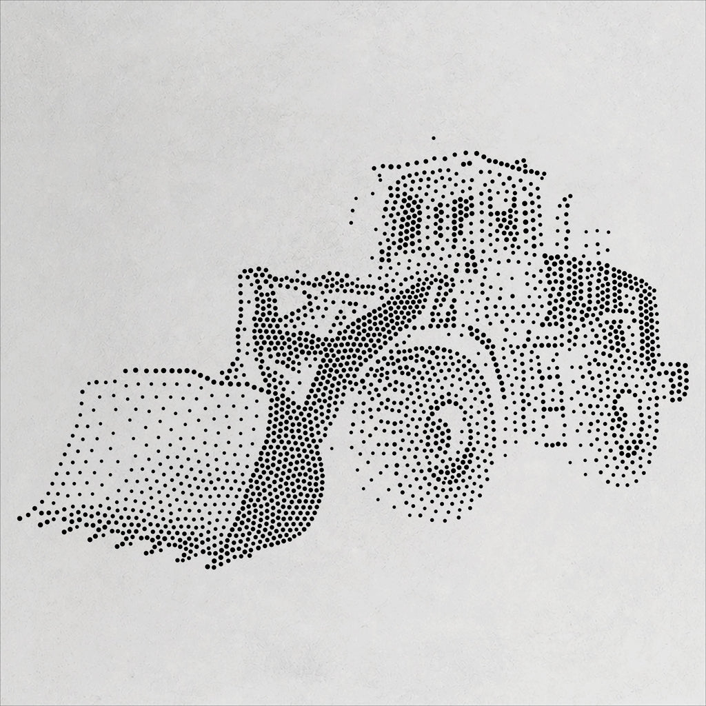 Wheel Loader Stencil | Realistic Mylar Stipple Wall Art, Crafts (Large - 300mm / 12" approx)