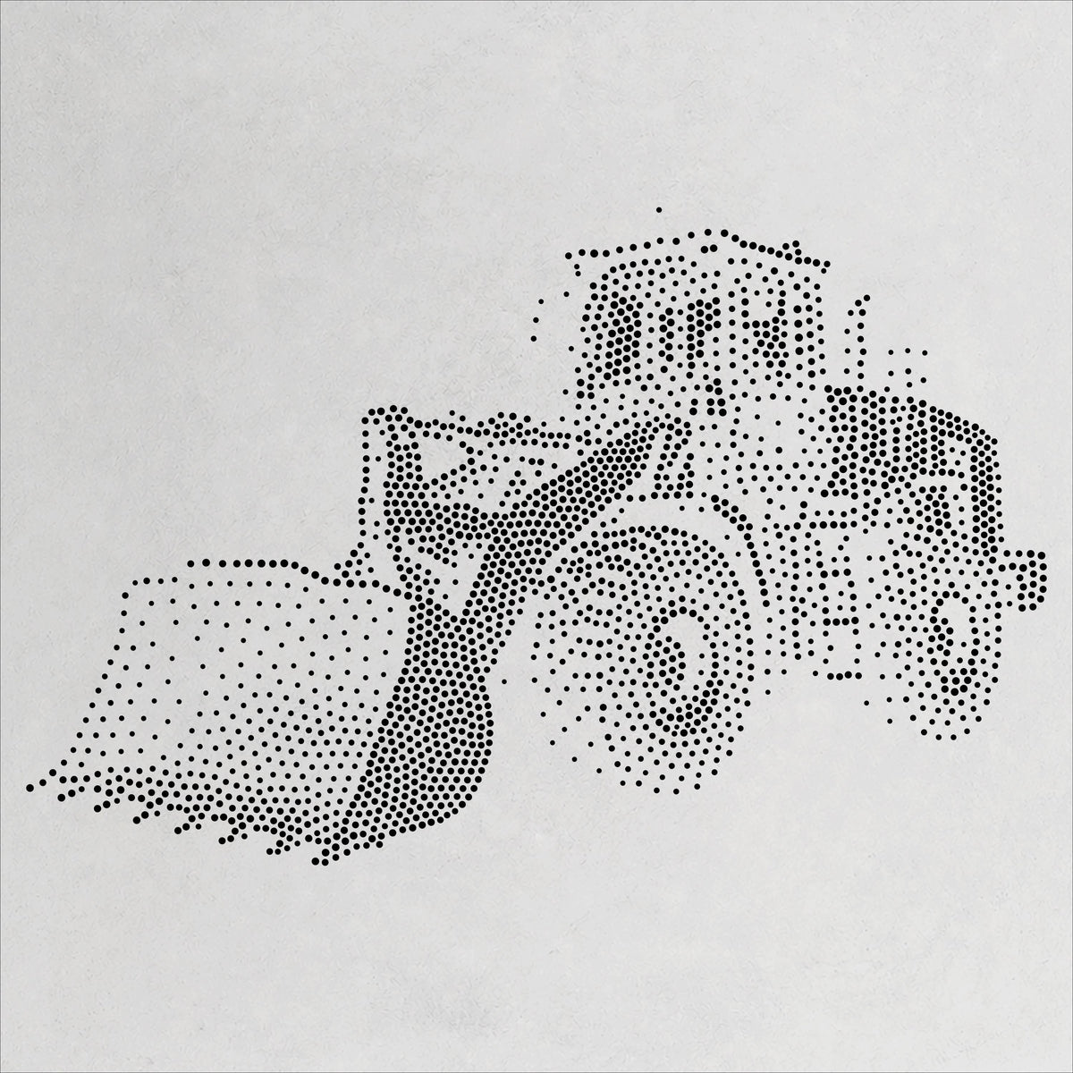 Wheel Loader Stencil | Realistic Mylar Stipple Wall Art, Crafts (Large - 300mm / 12" approx)