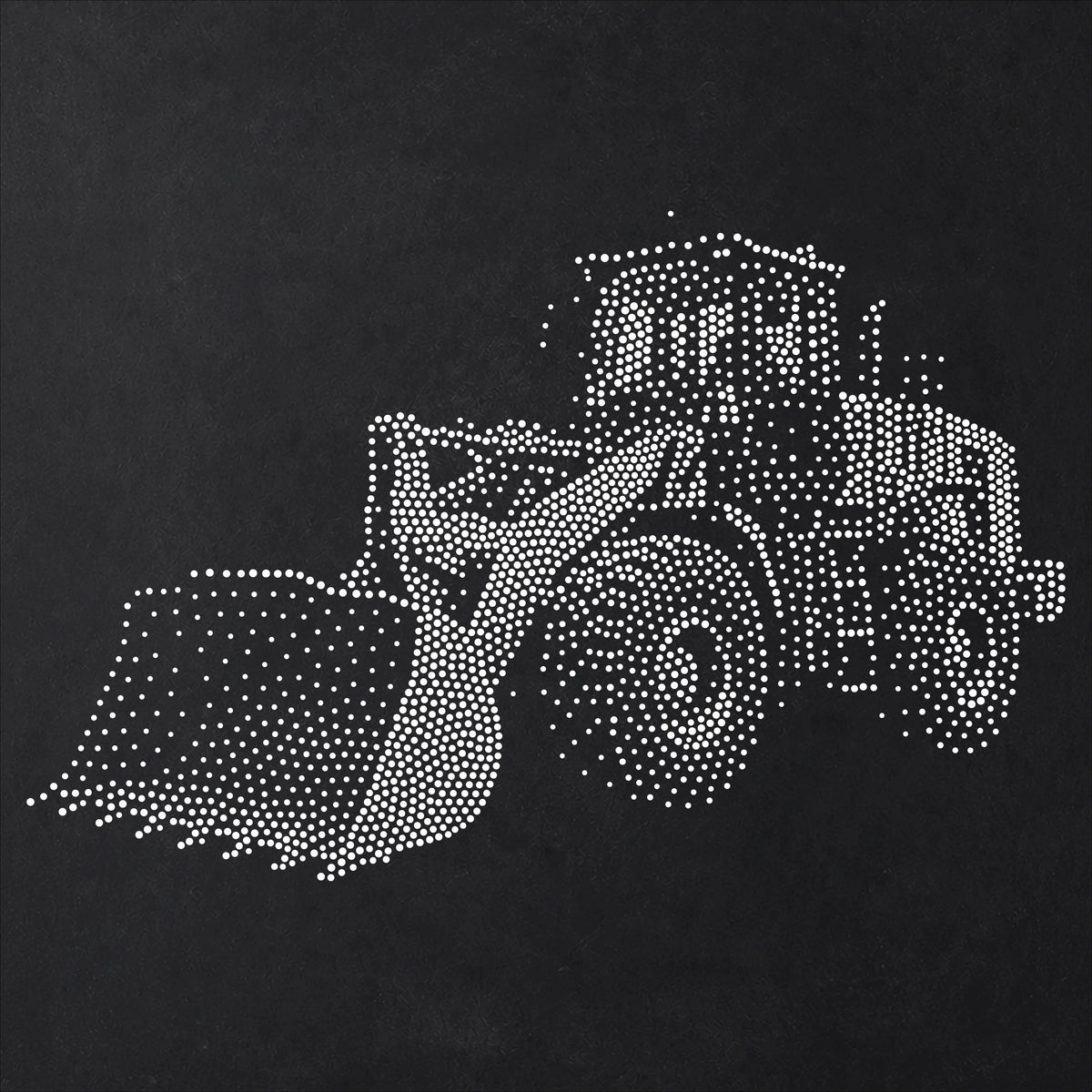 Wheel Loader Stencil | Realistic Mylar Stipple Wall Art, Crafts (Large - 300mm / 12" approx)