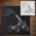 Telehandler Stencil reusable Mylar stencil, 300 x 300 mm