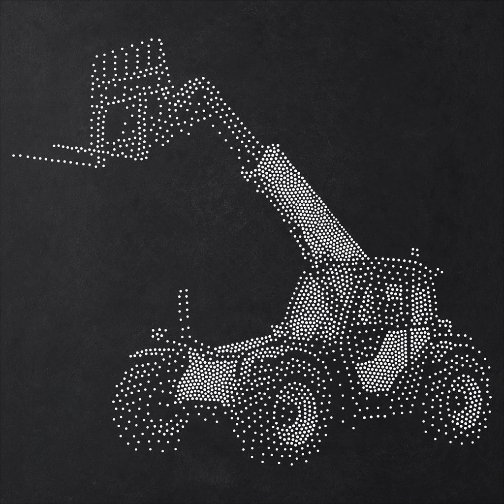 Telehandler Stencil | Realistic Mylar Stipple Wall Art, Crafts (Large - 300mm / 12" approx)