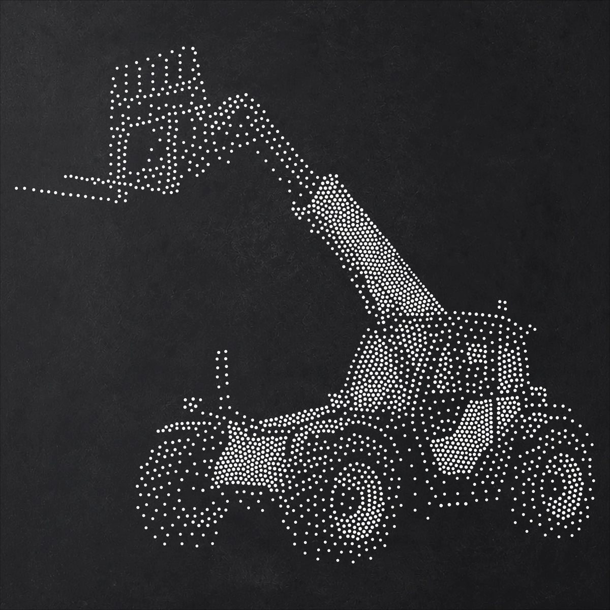 Telehandler Stencil | Realistic Mylar Stipple Wall Art, Crafts (Large - 300mm / 12" approx)