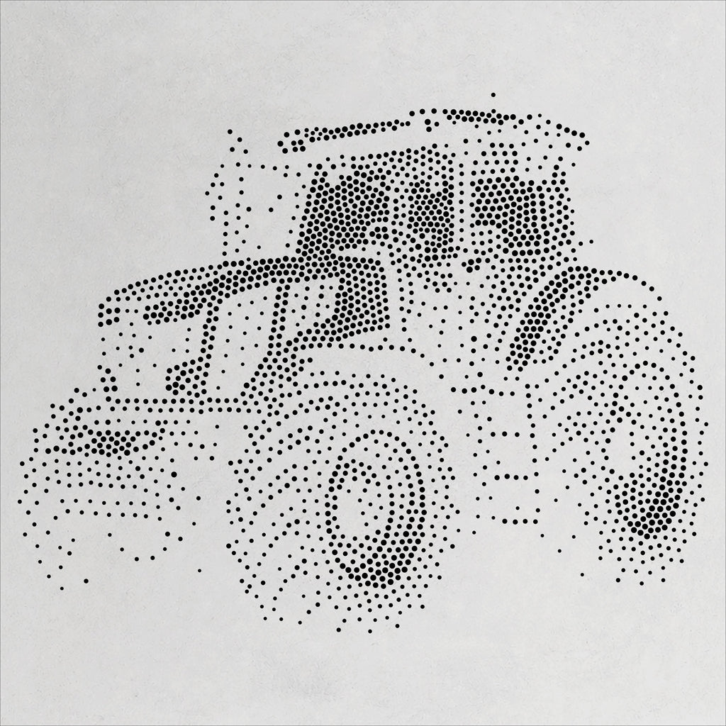 Farm Tractor Stencil | Realistic Mylar Stipple Wall Art, Crafts (Large - 300mm / 12" approx)