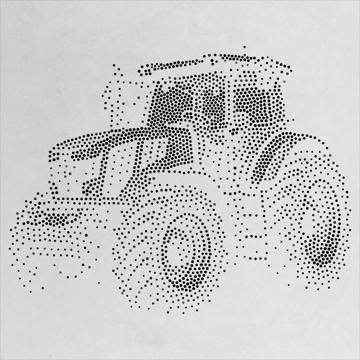 Farm Tractor Stencil | Realistic Mylar Stipple Wall Art, Crafts (Large - 300mm / 12" approx)