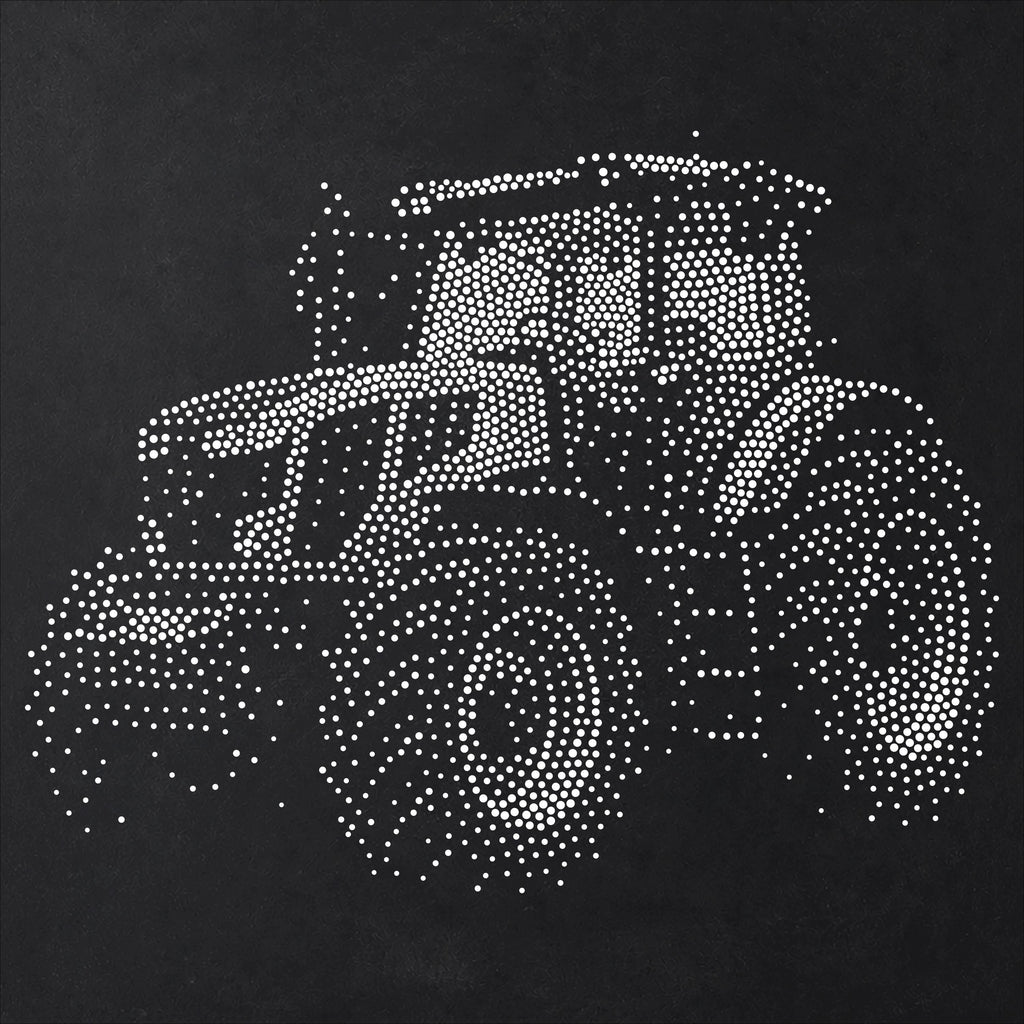 Farm Tractor Stencil | Realistic Mylar Stipple Wall Art, Crafts (Large - 300mm / 12" approx)