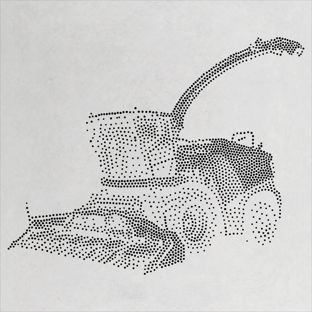 Forage Harvester Stencil | Realistic Mylar Stipple Wall Art, Crafts (Large - 300mm / 12" approx)