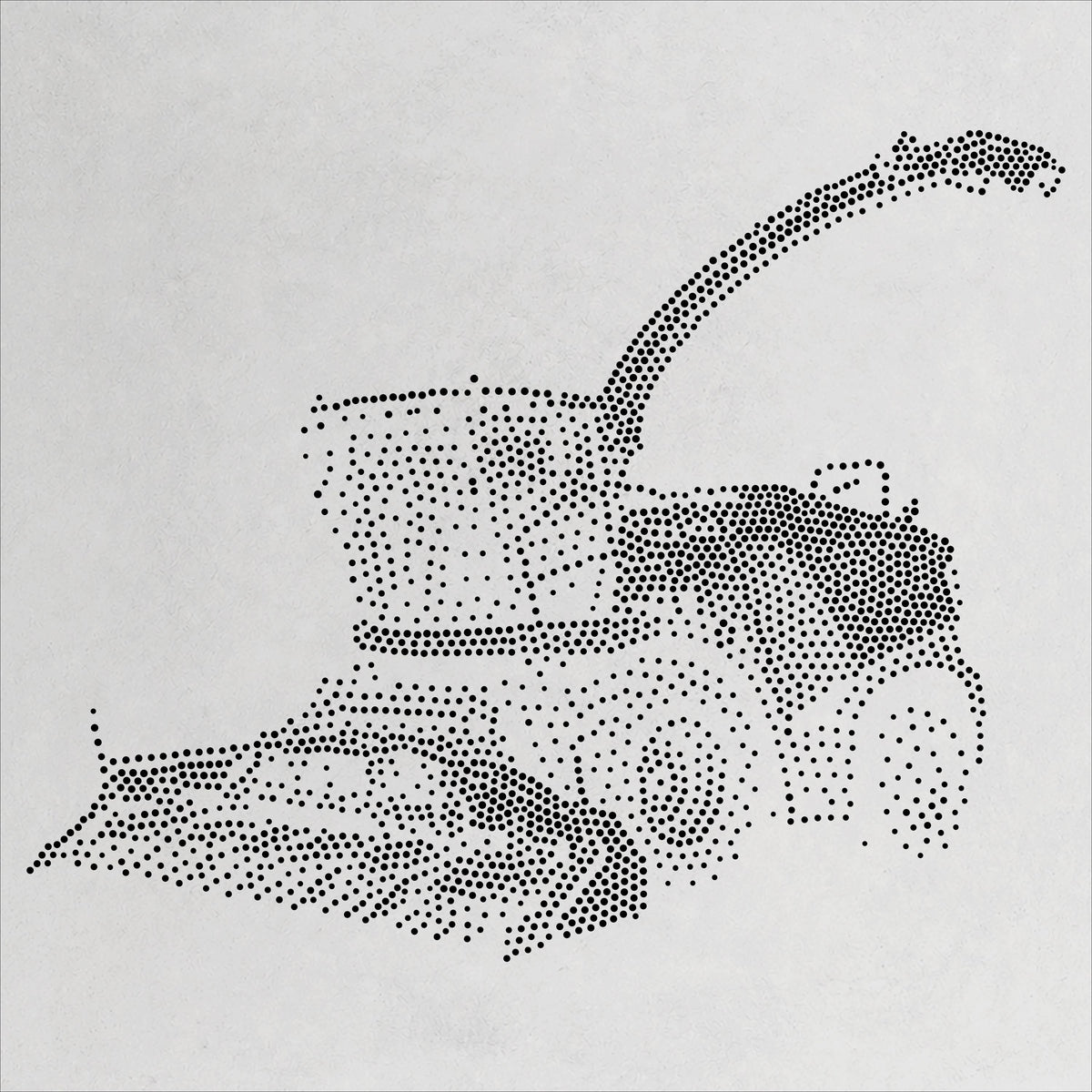Forage Harvester Stencil | Realistic Mylar Stipple Wall Art, Crafts (Large - 300mm / 12" approx)