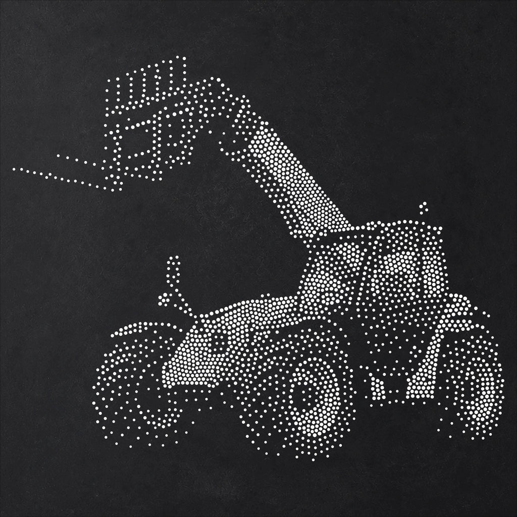 Farm Telehandler Stencil | Realistic Mylar Stipple Wall Art, Crafts (Large - 300mm / 12" approx)