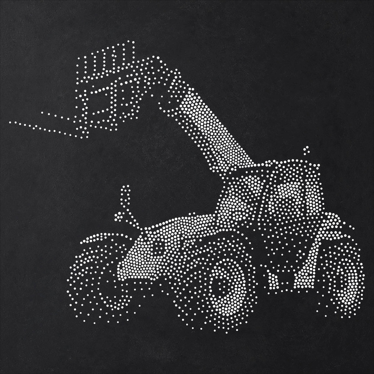 Farm Telehandler Stencil | Realistic Mylar Stipple Wall Art, Crafts (Large - 300mm / 12" approx)