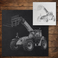 Farm Telehandler Stencil reusable Mylar stencil, 300 x 300 mm