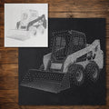 Skid Steer Loader Stencil reusable Mylar stencil, 300 x 300 mm