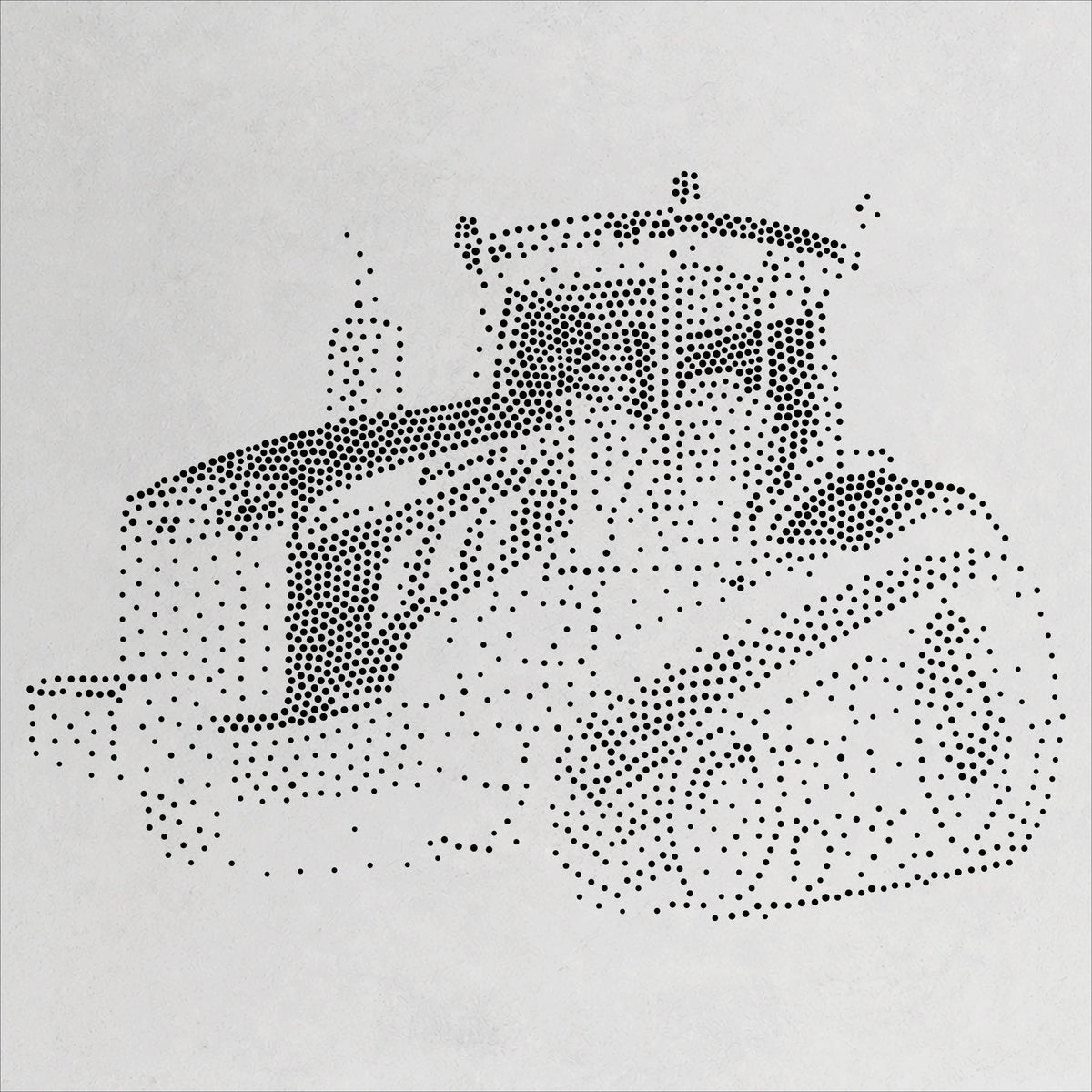 Tracked Tractor Stencil | Realistic Mylar Stipple Wall Art, Crafts (Large - 300mm / 12" approx)