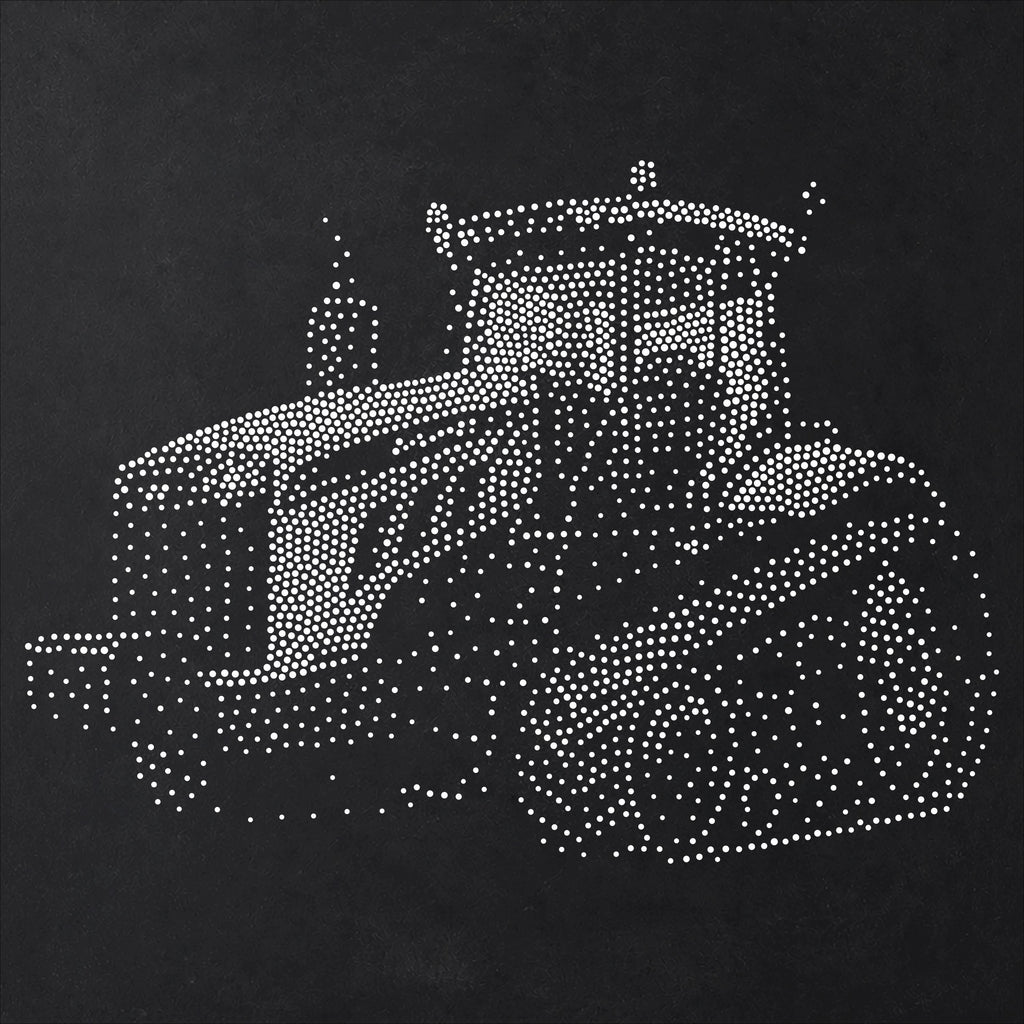 Tracked Tractor Stencil | Realistic Mylar Stipple Wall Art, Crafts (Large - 300mm / 12" approx)