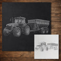 Tractor and Trailer Stencil reusable Mylar stencil, 300 x 300 mm