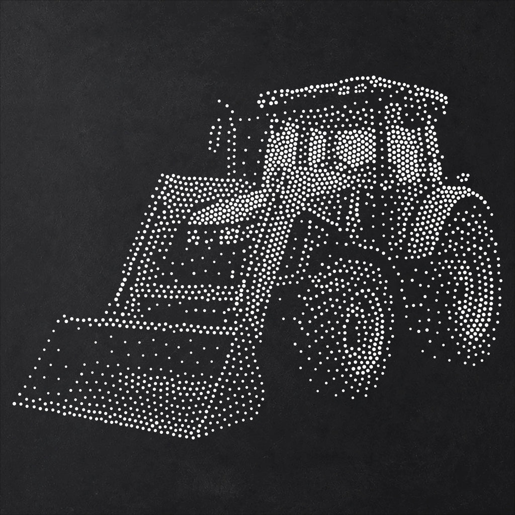 Tractor Front Loader Stencil | Realistic Mylar Stipple Wall Art, Crafts (Large - 300mm / 12" approx)