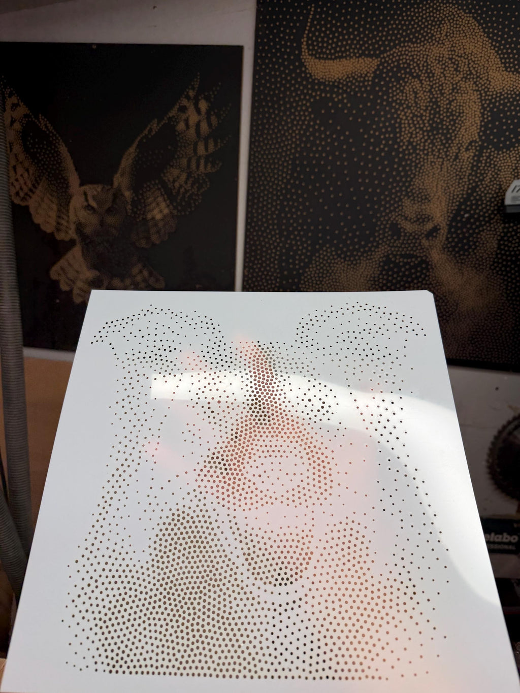 Border Collie Dog Stencil | Realistic Mylar Stipple Wall Art, Crafts (Large - 300mm / 12" approx)