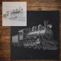 Steam Locomotive Train Stencil reusable Mylar stencil, 300 x 300 mm