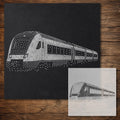 Passenger Train Stencil reusable Mylar stencil, 300 x 300 mm