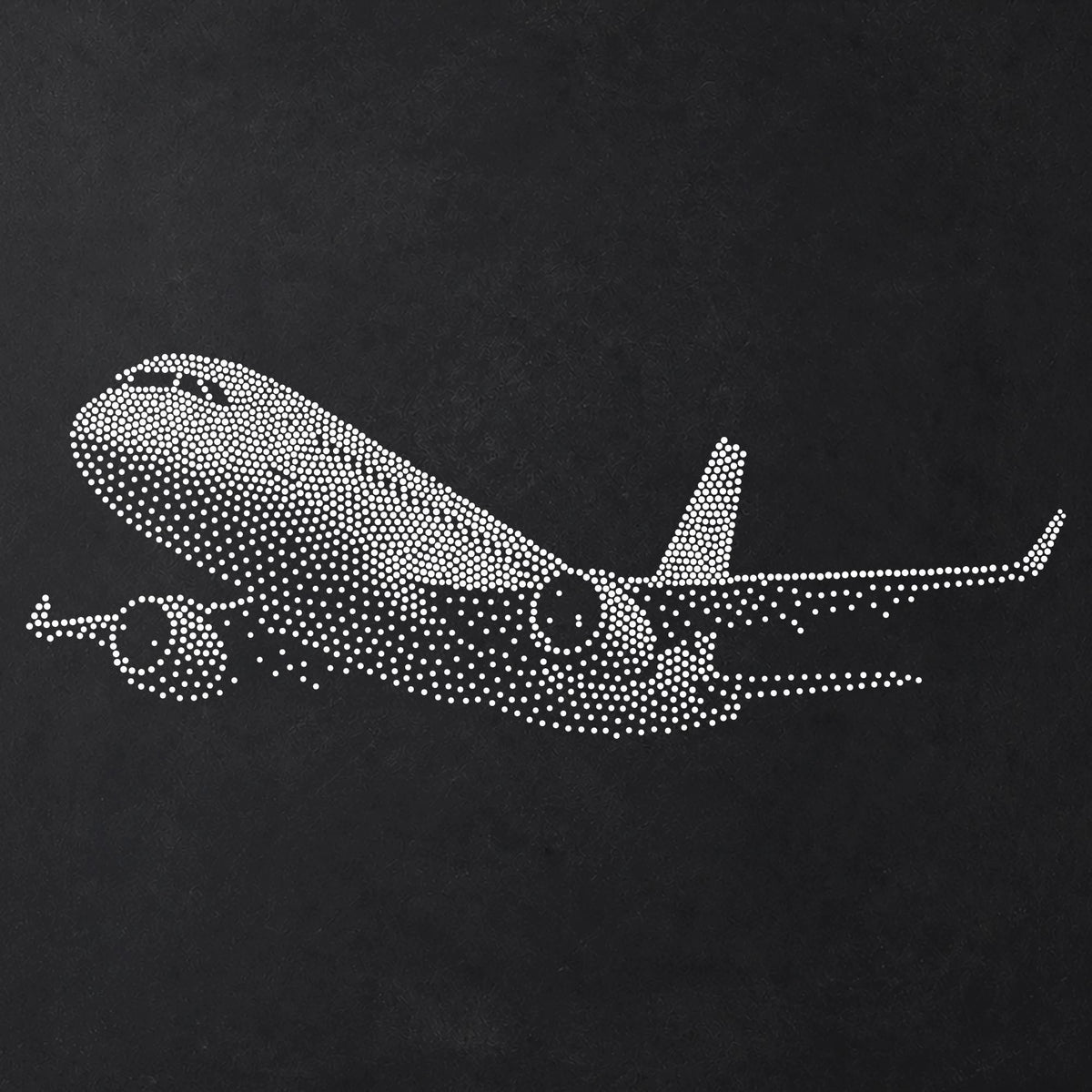 Airliner Aeroplane Stencil | Realistic Mylar Stipple Wall Art, Crafts (Large - 300mm / 12" approx)