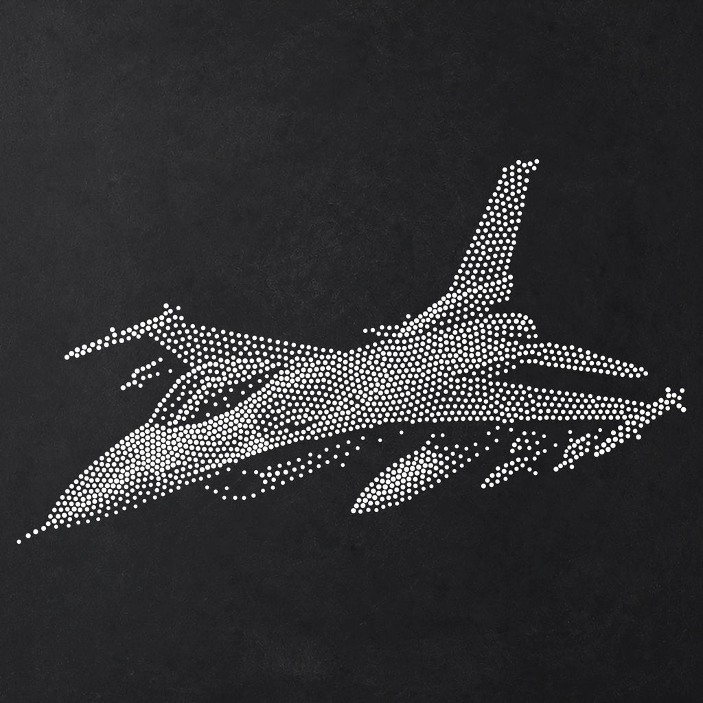 Fighter Jet Stencil | Realistic Mylar Stipple Wall Art, Crafts (Large - 300mm / 12" approx)