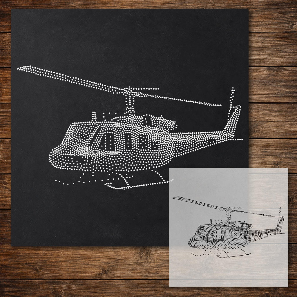 Helicopter Stencil reusable Mylar stencil, 300 x 300 mm
