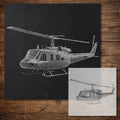 Helicopter Stencil reusable Mylar stencil, 300 x 300 mm