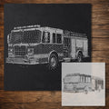 Fire Engine Stencil reusable Mylar stencil, 300 x 300 mm
