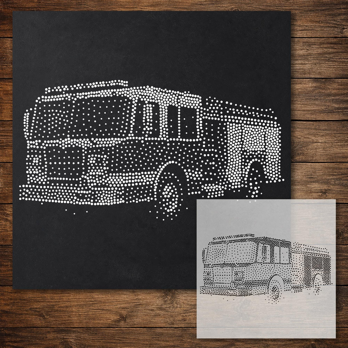 Fire Engine Stencil reusable Mylar stencil, 300 x 300 mm