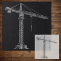Tower Crane Stencil reusable Mylar stencil, 300 x 300 mm