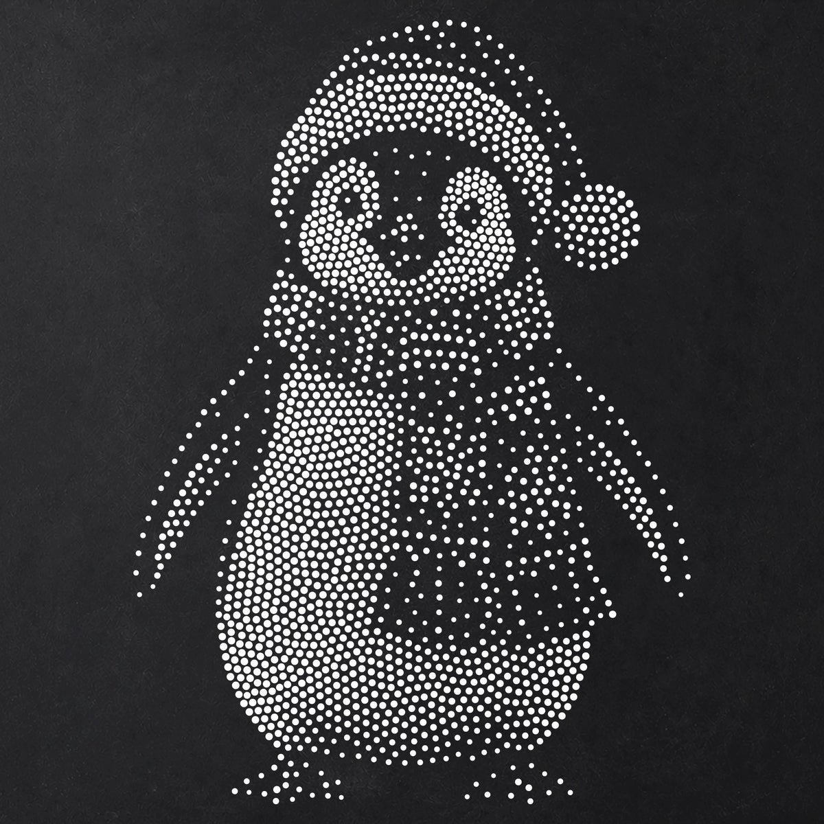 Christmas Penguin Stencil | Realistic Mylar Stipple Wall Art, Crafts (Large - 300mm / 12" approx)