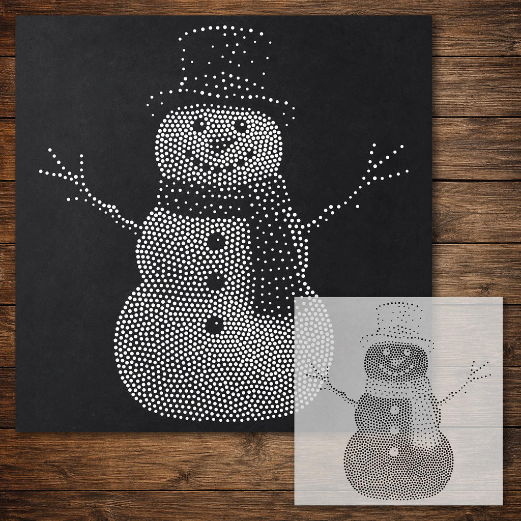 Christmas Snowman Stencil reusable Mylar stencil, 300 x 300 mm