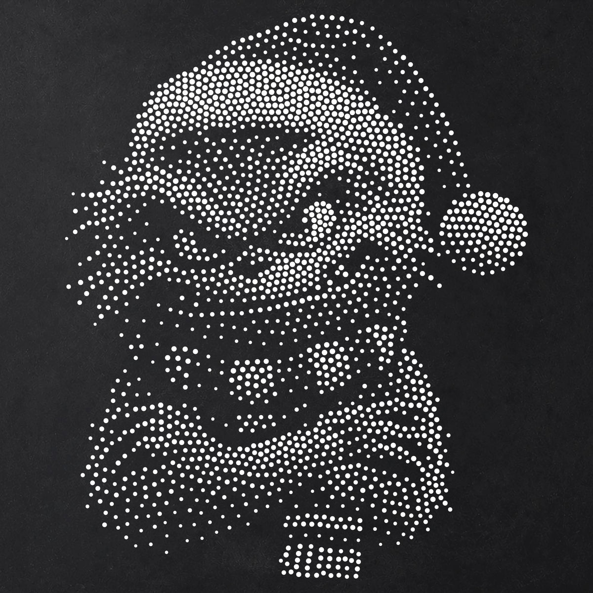 Grumpy Christmas Monster Stencil | Realistic Mylar Stipple Wall Art, Crafts (Large - 300mm / 12" approx)