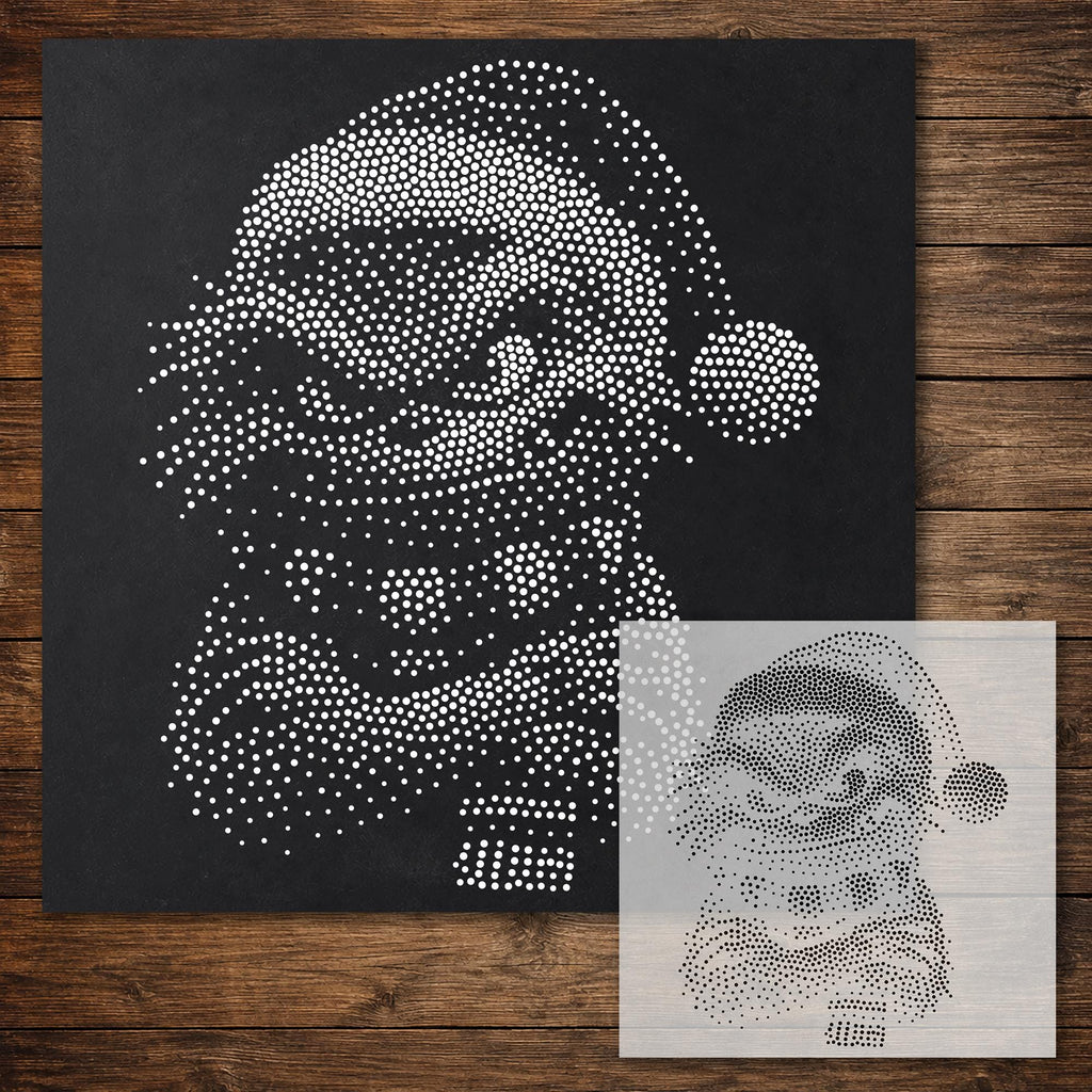 Grumpy Christmas Monster Stencil reusable Mylar stencil, 300 x 300 mm