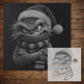 Grumpy Christmas Monster Stencil reusable Mylar stencil, 300 x 300 mm