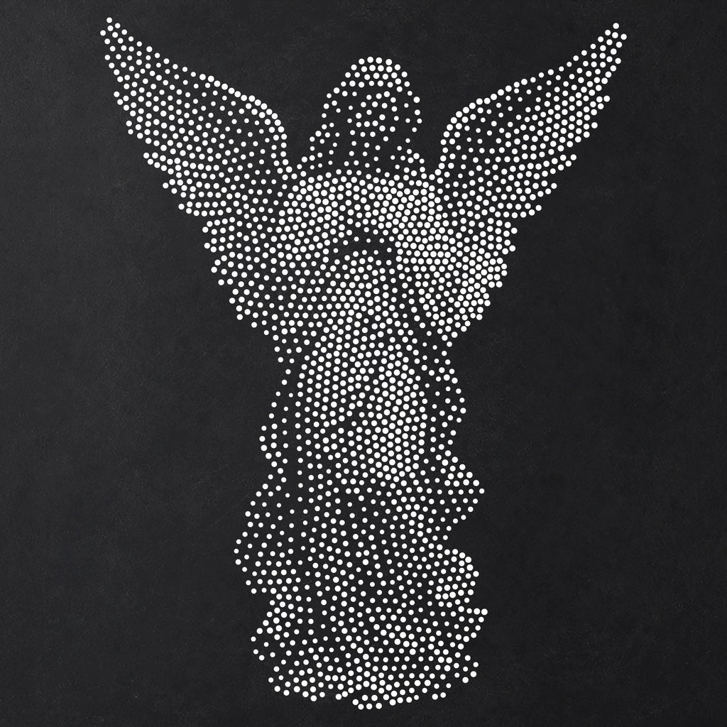 Christmas Angel Stencil | Realistic Mylar Stipple Wall Art, Crafts (Large - 300mm / 12" approx)